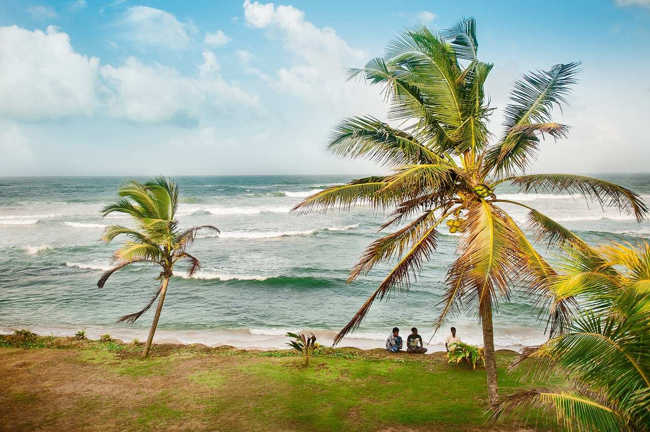 Distant view of a beach in Sri Lanka