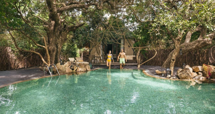 front view of a private pool at Uga Jungle Beach