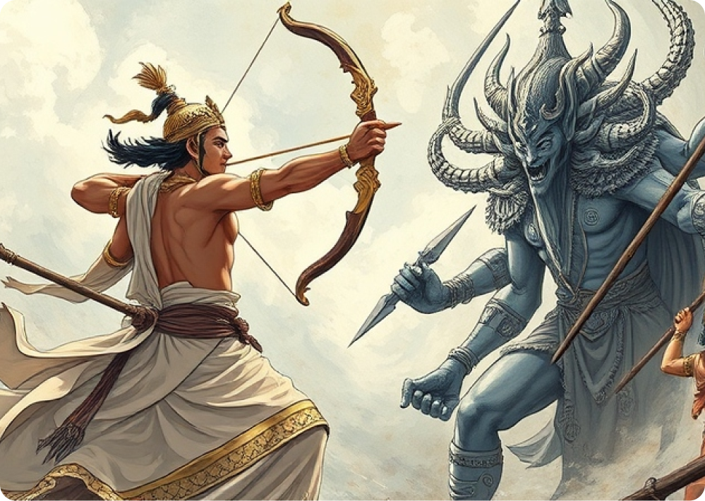 The Battle with Ravana and His Forces